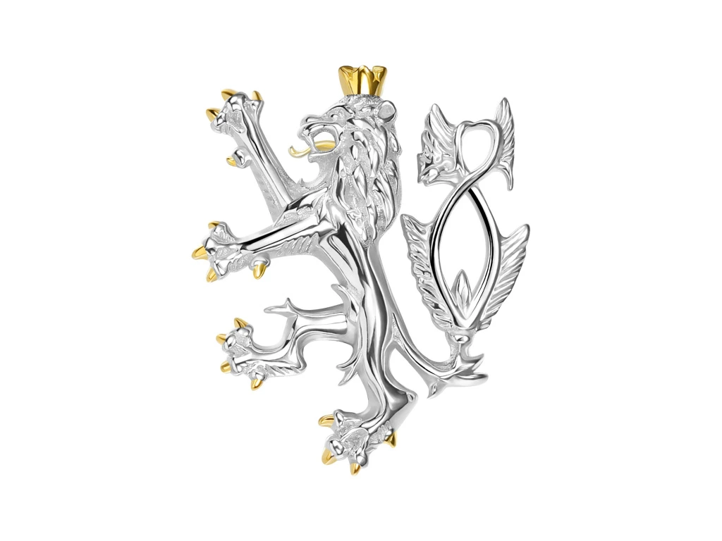 6003 Stříbrný přívěsek ČESKÝ LEV GOLD