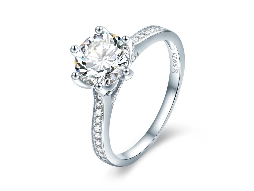 2905 Zásnubní stříbrný prsten